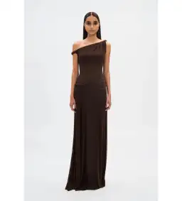 Misha The Sisal Mesh Dress in Espresso Size XS / AU 6
