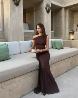 Misha Sisal Maxi Dress Espresso Size 8/S for rent on The Volte - image 4