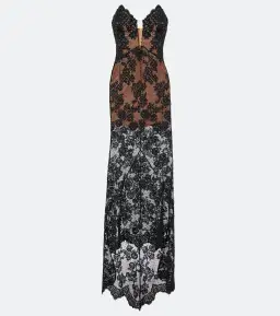 Self Portrait Rhinestone Lace Maxi Dress Black Size S/AU 8 for rent on The Volte - image 4