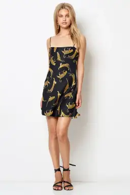 Bec & Bridge Conga Beat Mini Casual Dress Black/Print Size 6 for rent on The Volte - image 1
