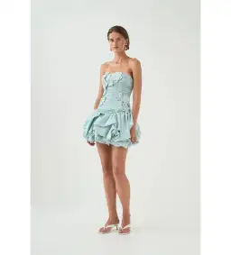 Aje Splendour Mini Dress in Silver Blue Size 12 for rent on The Volte - image 2