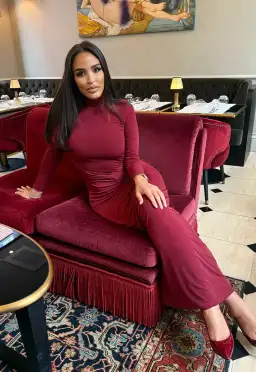 Bianca & Bridgett Layla Midi Dress Bordeaux Size AU 8 for rent on The Volte - image 3