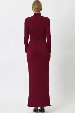 Bianca & Bridgett Layla Midi Dress Bordeaux Size AU 8 for rent on The Volte - image 4