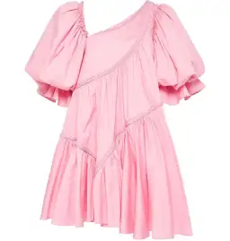 Aje Casabianca Braided Asymmetric Puff Sleeve Mini Dress Pink Size AU 10 for rent on The Volte - image 4
