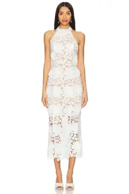 Elliatt Daffodil Lace Halter Midi Dress White Size M / AU 12 for rent on The Volte - image 1