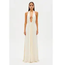Misha Jennifer Cupro Maxi Dress Ivory Size 8/S for rent on The Volte - image 1