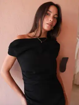 By Nicola Vivian Crepe Maxi dress in Black Size AU 10 for rent on The Volte - image 4