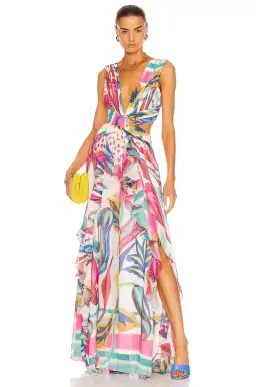 Patbo Flora Maxi Cutout  Maxi Dress Floral Size 8