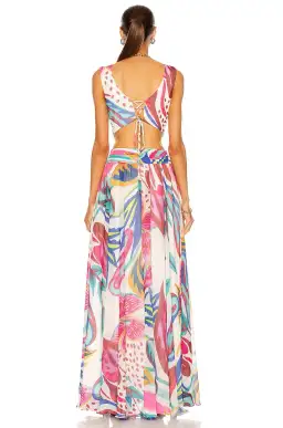 Patbo Flora Maxi Cutout  Maxi Dress Floral Size 8