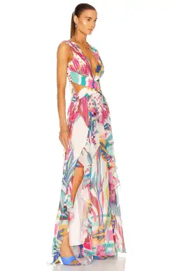 Patbo Flora Maxi Cutout  Maxi Dress Floral Size 8