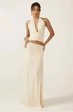 Ance Gria Nellie Set Ivory Maxi Dress Size 8
