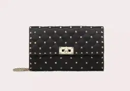 Valentino Rockstud Spike Clutch in Black