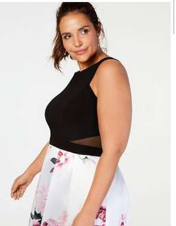 Xscape Evening Gown Black/Pink Floral Size 20 for rent on The Volte - image 2