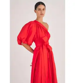 Oroton One Shoulder Maxi Dress True Red Size AU 14 for rent on The Volte - image 2