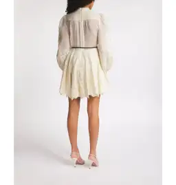 Zimmermann Ottie Emrbroidered Mini Dress Cream Size 1  for rent on The Volte - image 2