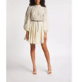 Zimmermann Ottie Emrbroidered Mini Dress Cream Size 1  for rent on The Volte - image 1