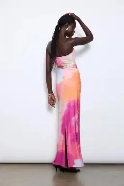 With Harper Lu Strapless Slip Maxi Dress Abstract Art Size M/AU 10 for rent on The Volte - image 7