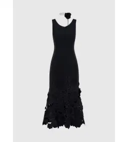 Leo Lin Emily Applique Midi Dress Size 8