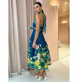 Alemais Lyla Halter Midi Dress Royal Blue Size AU 10 for rent on The Volte - image 5