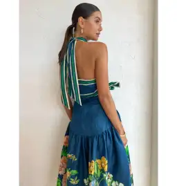 Alemais Lyla Halter Midi Dress Royal Blue Size AU 10 for rent on The Volte - image 6