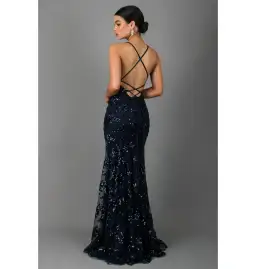 Jadore Sequin Formal Dress Navy Blue Size S / AU 8 for rent on The Volte - image 2