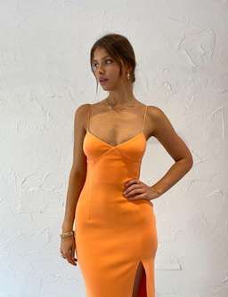Bec & Bridge Clover Midi Dress Nectarine Orange Size 8 for rent on The Volte - image 5
