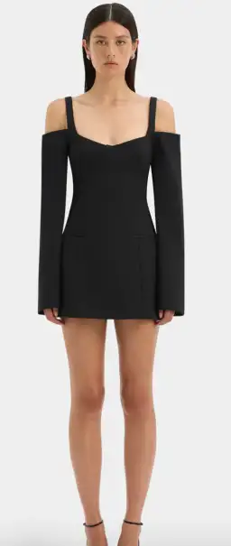 Sir the Label Sandrine Long Sleeve Mini Dress Black Size 8