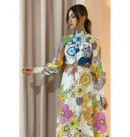 Alemais Farrah Cut Out Midi Dress Floral Multi Size AU 8 for rent on The Volte - image 3