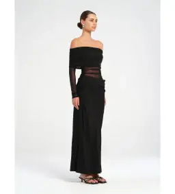 Benni Yasmin Off-Shoulder Maxi Dress Maxi Dress Black Size 10 for rent on The Volte - image 1