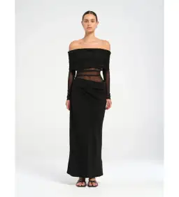 Benni Yasmin Off-Shoulder Maxi Dress Maxi Dress Black Size 10 for rent on The Volte - image 0