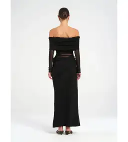 Benni Yasmin Off-Shoulder Maxi Dress Maxi Dress Black Size 10 for rent on The Volte - image 2