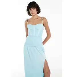 Manning Cartell Double Time Pleat Dress Acqua Spritz Size AU 8 for rent on The Volte - image 3
