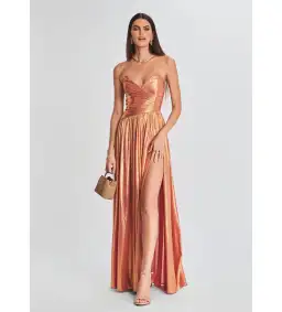 Retrofete Waldorf Dress in Apricot Size M / AU 10 for rent on The Volte - image 2