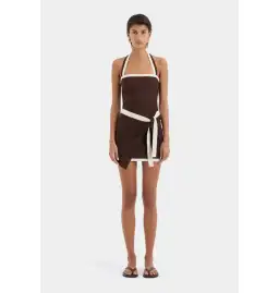 Sir the Label Jacques Mini Dress Chocolate Brown Size 0 / AU 6