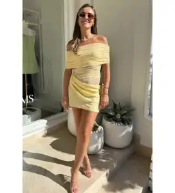 Benni Nico Off Shoulder Mini Butter Size S/AU 8