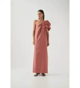 Aje Cira Midi dress in terracotta Size AU 14 for rent on The Volte - image 1