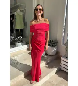 Benni Nico Off Shoulder Maxi Watermelon Size XS/AU 6