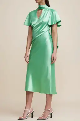 Acler Eastcott Dress Midi Green Size AU 14 for rent on The Volte - image 2