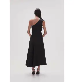 Aje Adelia Ruffle Midi Dress Black Size S/AU 8 for rent on The Volte - image 4
