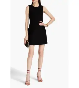Rebecca Vallance Barbie-Bow Embellished Crepe Mini Dress Black Size AU 6 for rent on The Volte - image 1