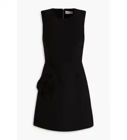 Rebecca Vallance Barbie-Bow Embellished Crepe Mini Dress Black Size AU 6 for rent on The Volte - image 4