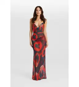 Sasha Therese Serene Maxi Dress Red Size AU 10