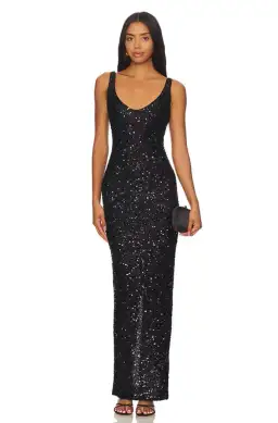 Nbd Janhvi Maxi Dress Black Size AU 10 for rent on The Volte - image 1