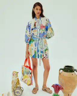 Alemais Nadia Mini Shirtdress Print Size AU 6 for rent on The Volte - image 1