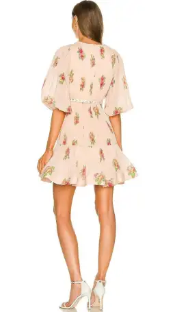 Zimmermann Pleated Mini Dress Blush Floral Size 1 for rent on The Volte - image 6