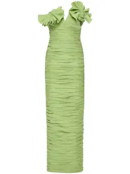 Rachel Gilbert Jensen Maxi Gown Green Dress Size 12
