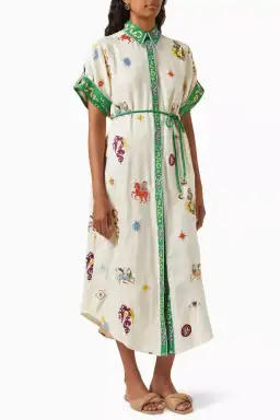 Alemais Seeker Embroidered Shirtdress Print in Size 8 for rent on The Volte - image 2
