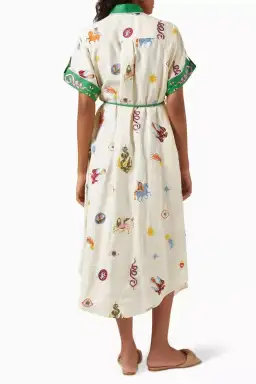 Alemais Seeker Embroidered Shirtdress Print in Size 8 for rent on The Volte - image 4