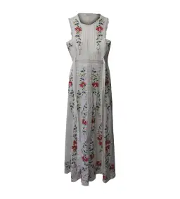 Zimmermann Laelia Cross Stitch Maxi Dress in White Floral Size 1/AU 10 for rent on The Volte - image 2