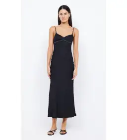 Bec & Bridge Emery Midi Dress Black/Ivory Size AU 8
